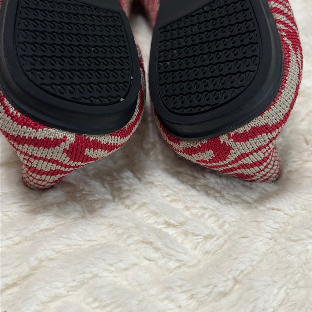 Rothy’s The Flat Red Zebra Print Knit Flats Women’s Size 9 EUC Washable - Picture 9 of 11